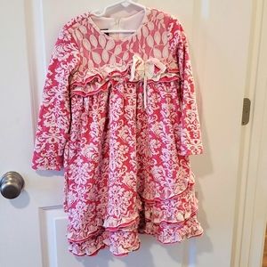 Isobella and Chloe Pink Brocade 6x Dress